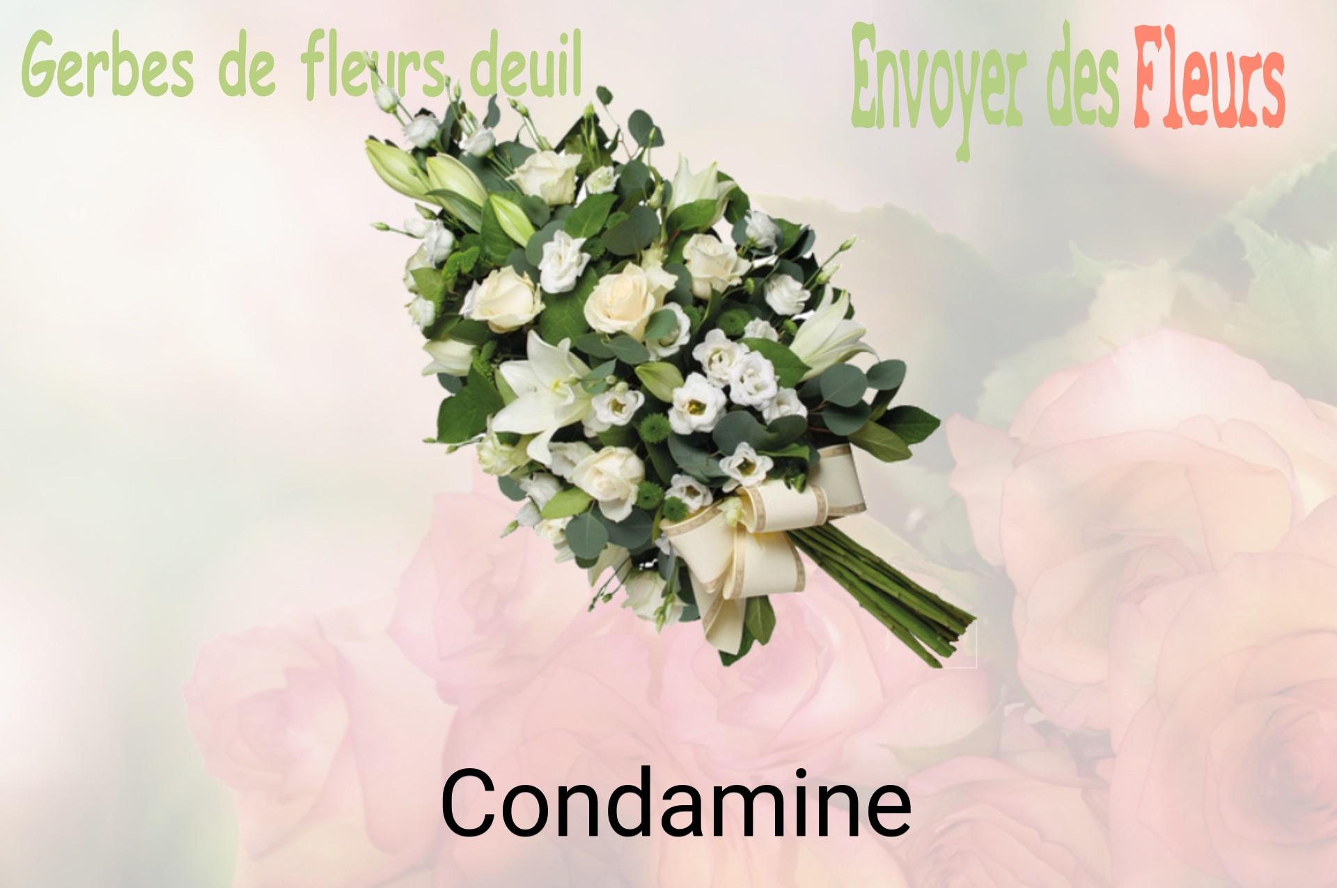 Gerbe de fleurs de deuil livrée à Condamine